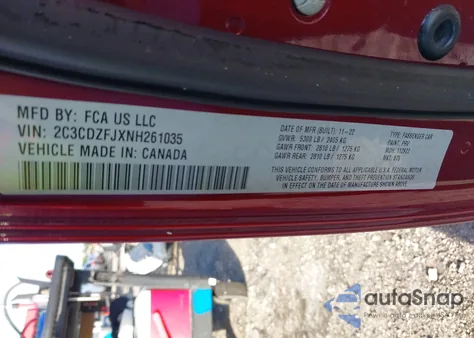 2022 Dodge Challenger R/T Scat Pack from USA, damaged, VIN 2C3CDZFJXNH261035